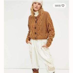 Free People Bonfire Cardi in Cream